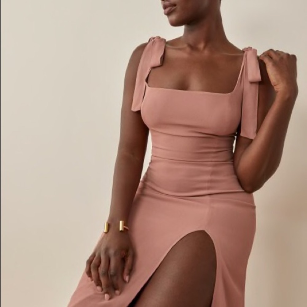Reformation Twilight Dress in Praline